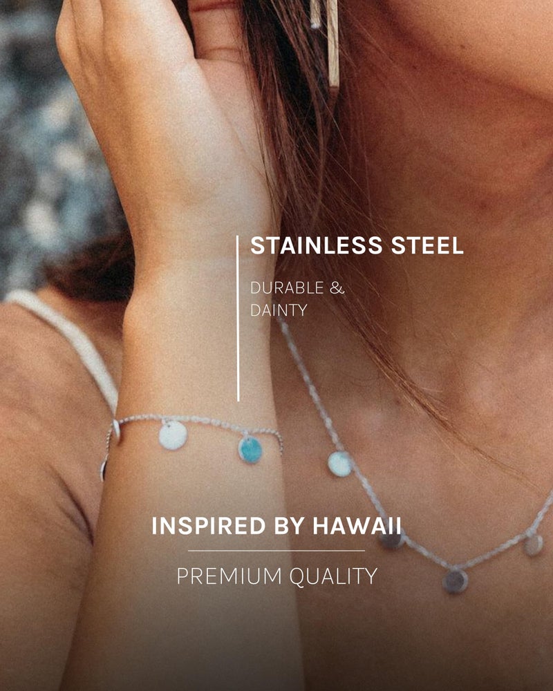 PureleiÂ® Kalea Bracelet (silver) â€“ Elegant, playful women's bracelet with coins â€“ Stainless steel jewelry â€“ Adjustable length 6/7/7,5 inch â€“ Fashion jewelry for your individual look - Image 3